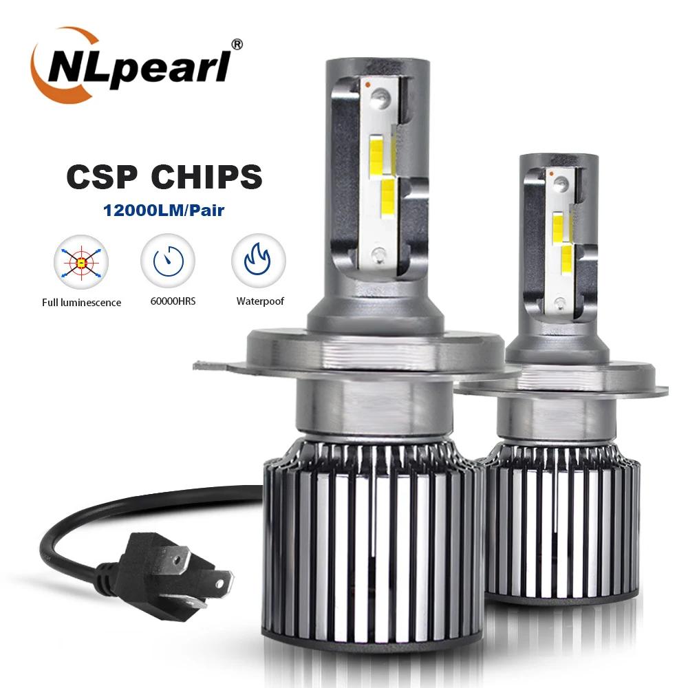 

NLpearl Car Led Headlight Bulbs H4 Led 6000K 50W 12000LM CSP H7 9005 9006 HB3 HB4 H11 H8 H9 H1 H3 9012 Hir2 Led Lamp 12V White