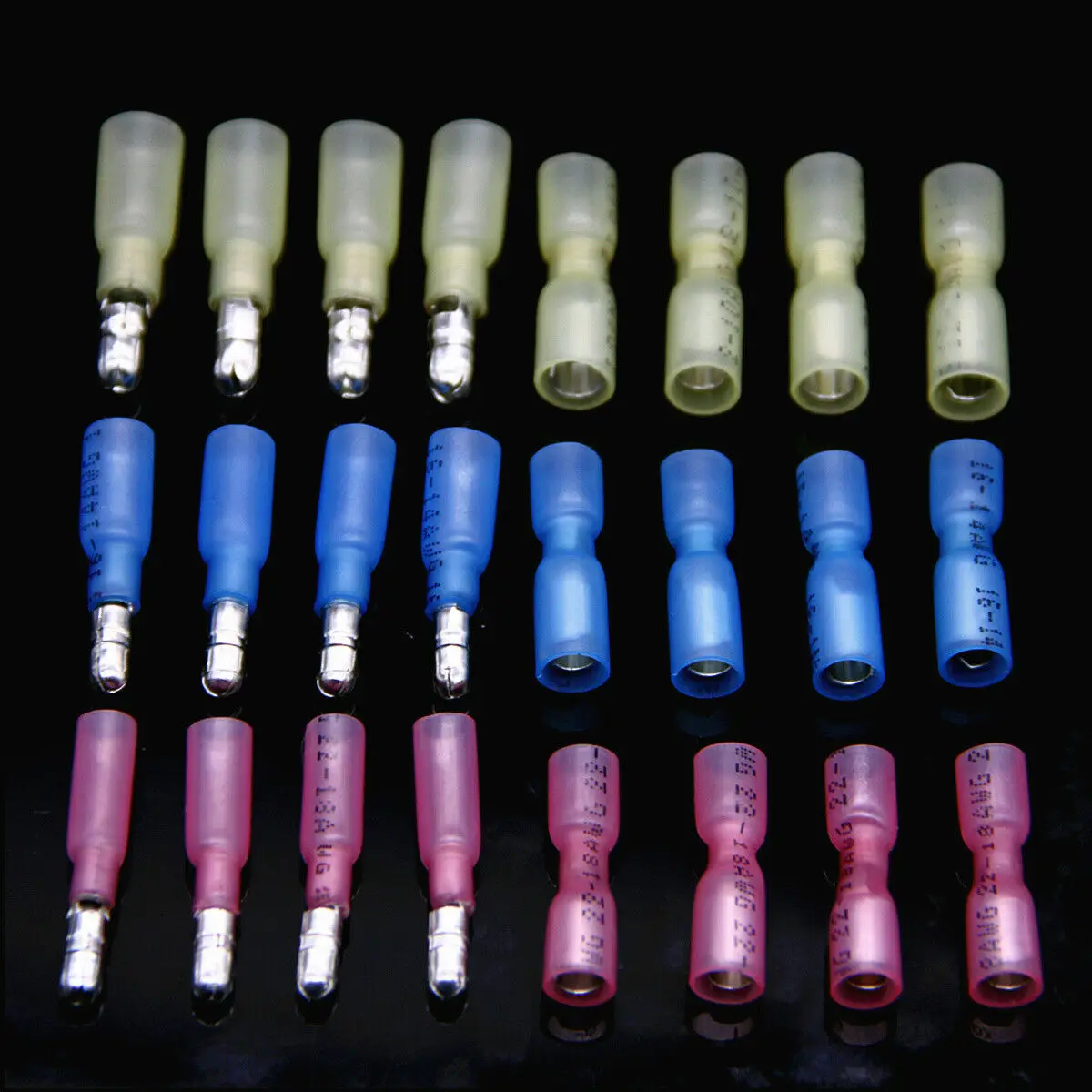 160 шт. изолированные термоусадочные пули обжимные клеммы женские мужские провода