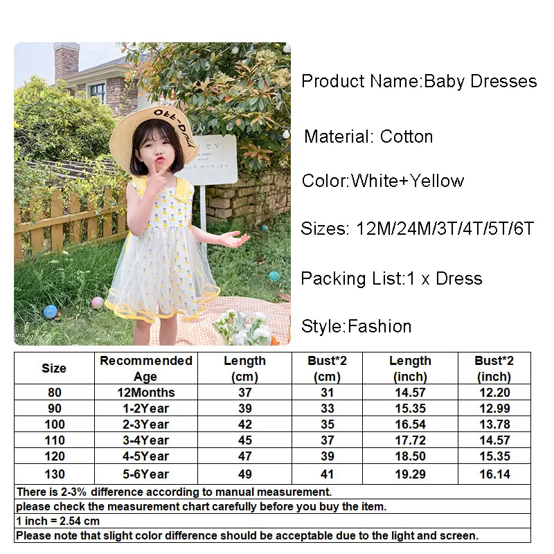 

New Arrivals Summer Cute Dress Cotton Lace Baby Girl Dress 1-6Y Fashion Bow Sleeveless Vest Princess Dresses for Wedding Party