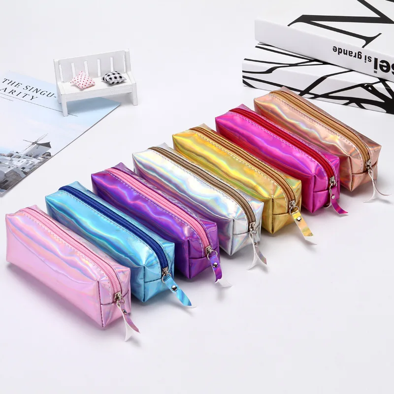 

Cool Pencil Case Super PU Laser Pencils Bags Camouflage Military Stationery Pouch Office School Supplies
