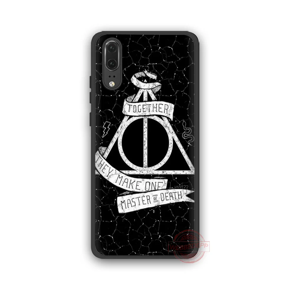 WEBBEDEPP Deathly Hallows Logo Fashion Soft Phone Case for Huawei P10 P20 P30 Lite Pro Y6 Y7 Prime 2018 Y9 2019 |