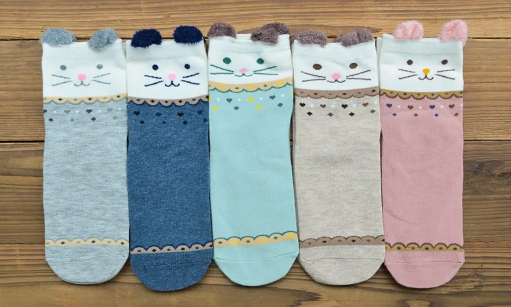 KANCOOLD Woman socks Cute Lovely Cartoon Animal Zoo Standard Women Socks for Ladies Girls Warm Soft Casual Happy Funny D30 | Женская