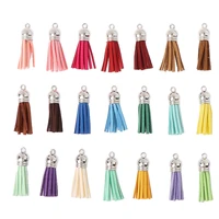10pcs 38mm suede faux leather tassel for keychain cellphone straps jewelry suede fringe diy pendant charms finding