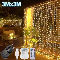 led string lights christmas decoration remote control usb wedding garland curtain lighting holiday bedroom outdoor fairy lights