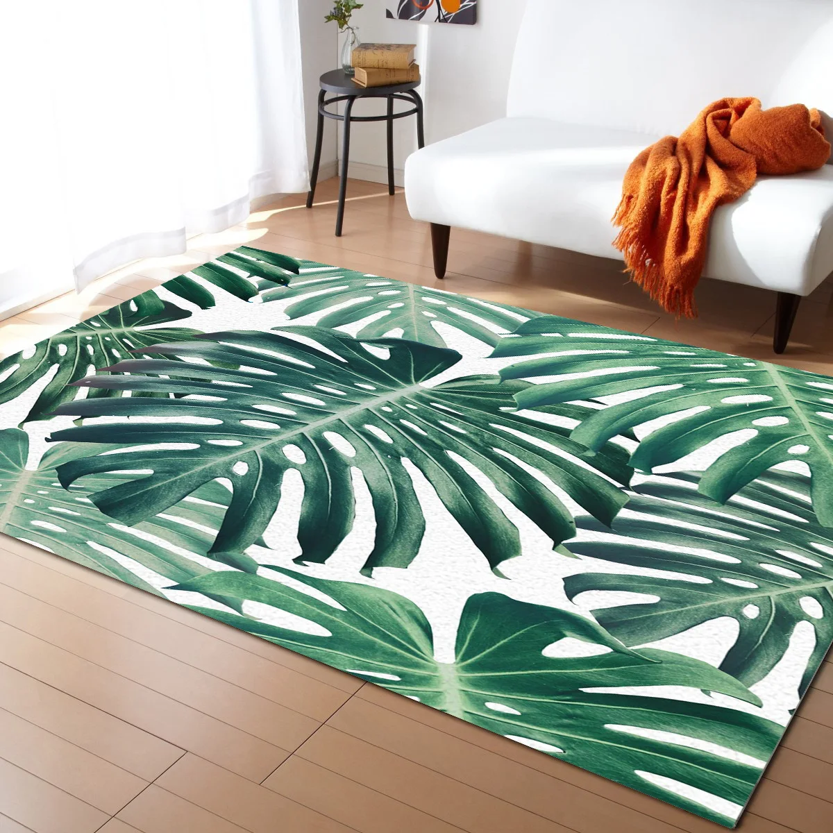 

Tropical Palm Leave Summer Hawaii Carpets for Living Room Bedroom Area Rug Kids Room Play Mat 3D Printed Home Large Carpet