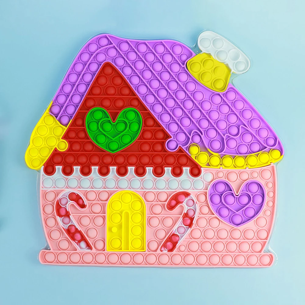 

Anti-Stress Push Bubble Fidget Toys Big Size Christmas House Autism Reliver Stress Toy Interative Children Adult Sensory Game