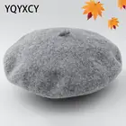 YQYXCY, зимние шапки для девочек, шерстяные береты, мягкие, теплые, берет живописца, детские шапки в стиле ретро для девочек