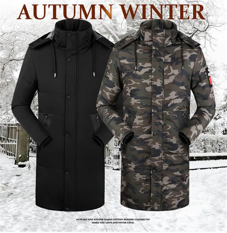 2019 тренд печати повседневные мужские зимние теплые парки длинная Кофта