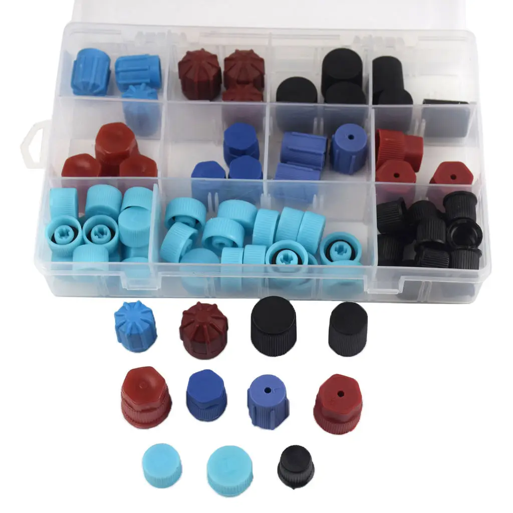 

High Low Side Service Port Valve Core Dust Set R134a R12 A/C Pipeline