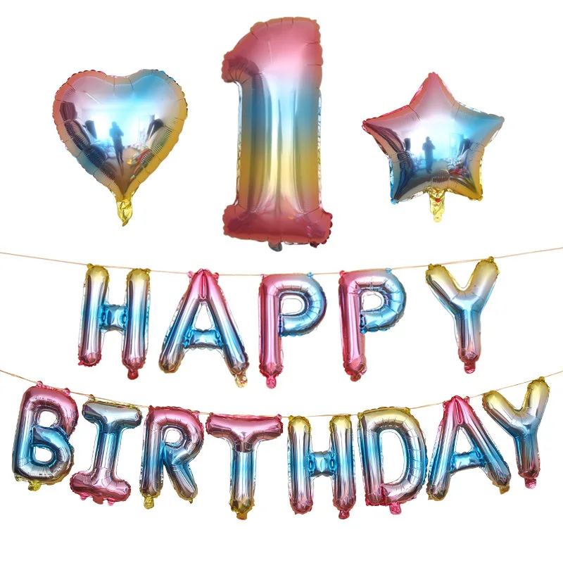 

16/32 Inch Colorful Happy Birthday Number Balloons Foil Digital Globos Letter Balloon Christmas Party Decor Wedding Celebrate