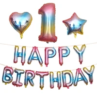1632 inch colorful happy birthday number balloons foil digital globos letter balloon christmas party decor wedding celebrate
