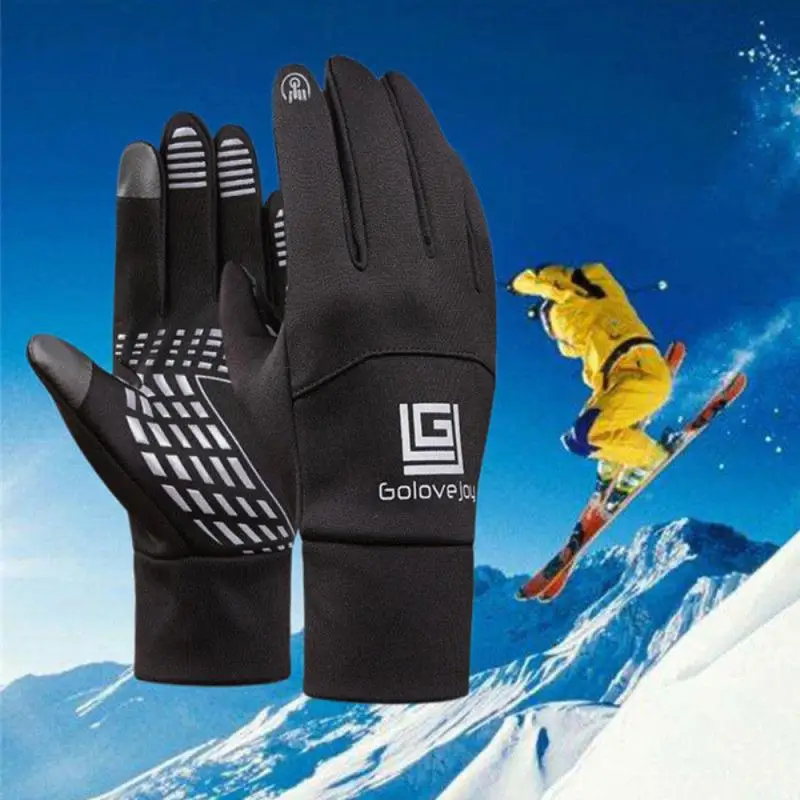 

Unisex Winter Waterproof Cycling Gloves Cold-proof Touchscreen Windproof Anti Slip Fluff Warm Gloves for Cycling Riding Hiking
