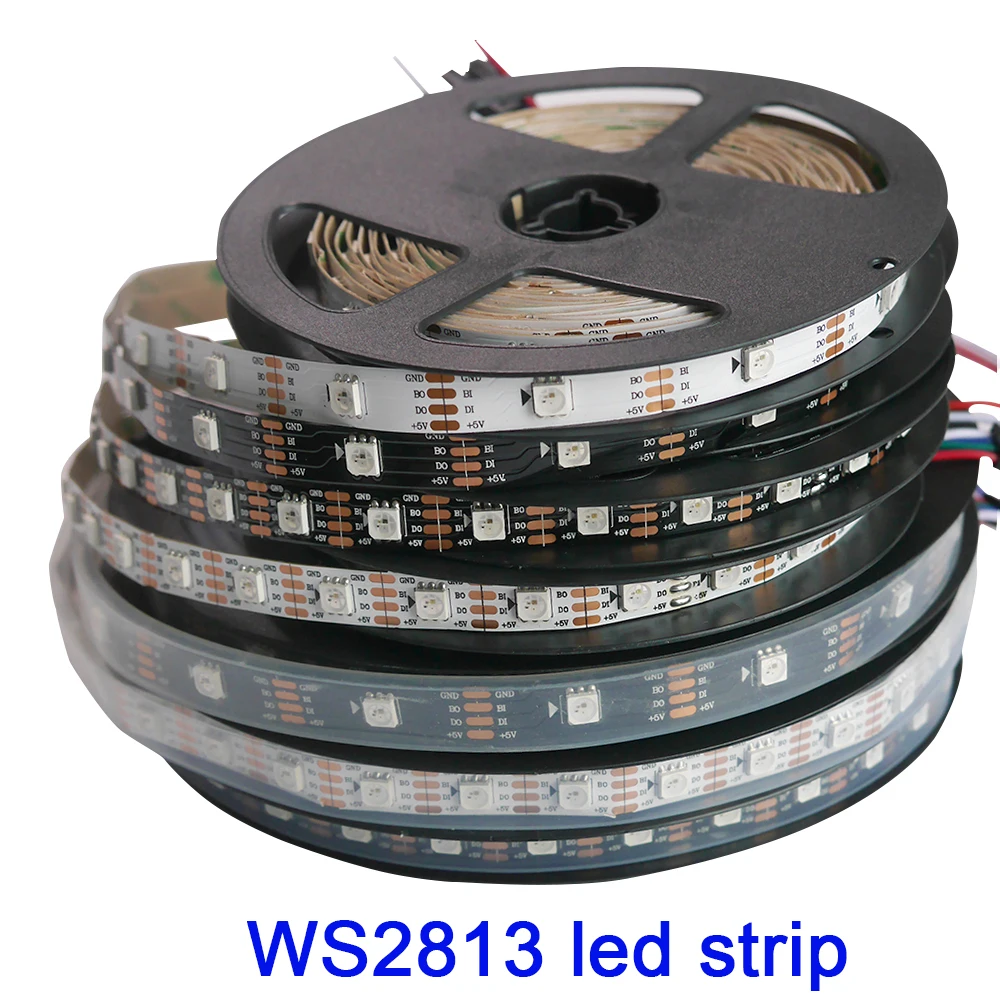 Светодиодная Пиксельная лента WS2813 DC5V 1m/4m/5m с двойным сигналом 30/60/144