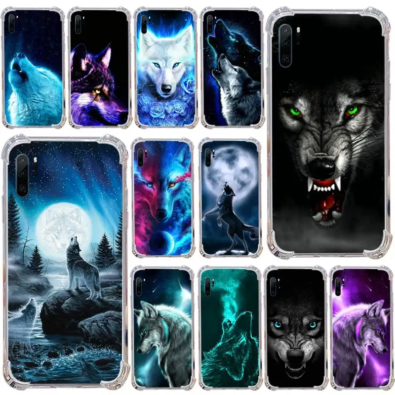 

Wolf Bling horror Phone Case Transparent for Samsung s9 s10 s20 Huawei honor P20 P30 P40 xiaomi note mi 8 9 pro lite plus