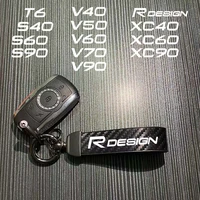 new carbon fiber car styling keychain 4s shop fine gift key ring for volvo rdesign t6 v40 v60 s60 s90 v40 v50 v60 v70 xc60 xc40