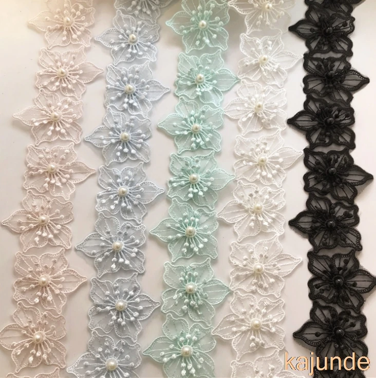 Жемчужное свадебное платье с 3D цветами кружевной отделкой по краям вышитая лента