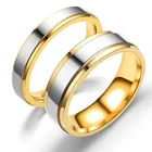 Простые обручальные кольца из титановой стали для пары, полированные, 46 мм, золотого цвета, обручальные кольца для женщин и мужчин, Винтажные Ювелирные изделия, подарки