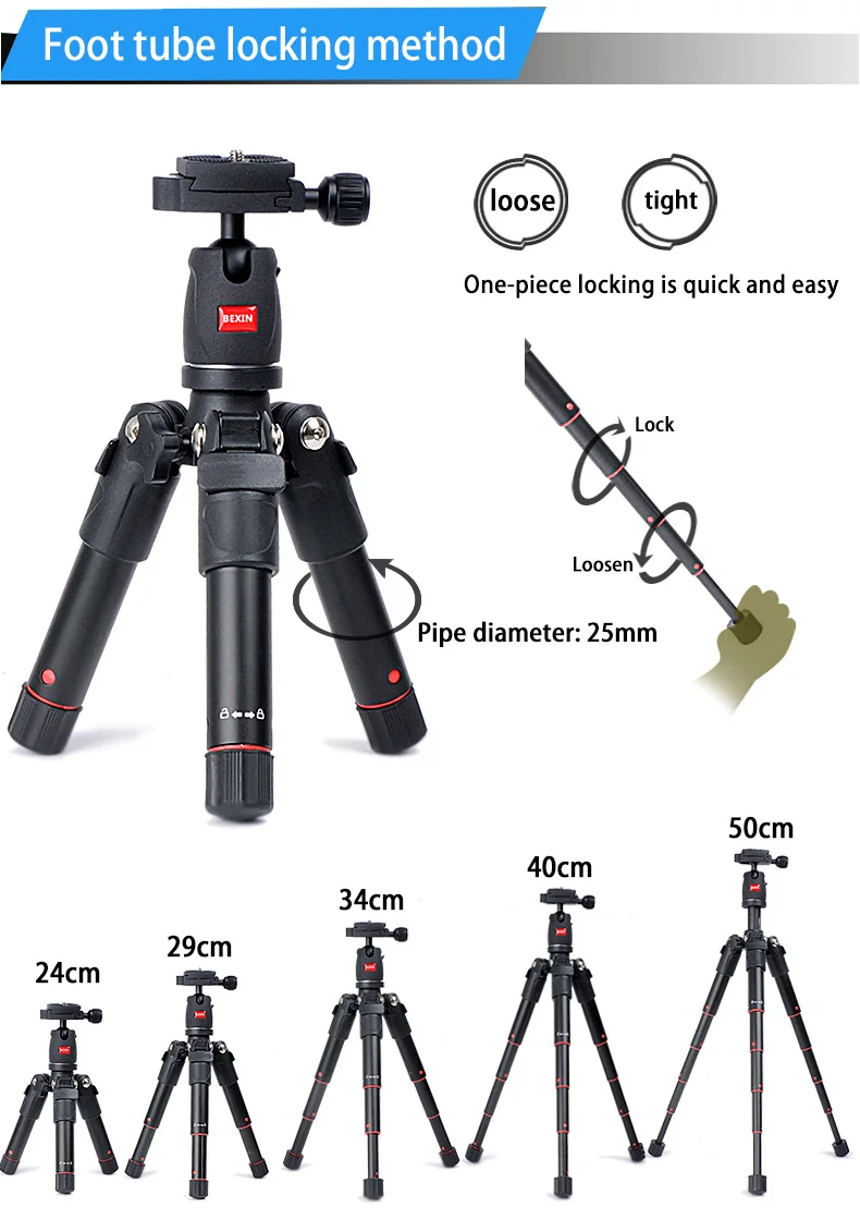 BEXIN мини-штатив dslr настольная камера подставка для телефона штатив Гибкий портативный складной дорожный штатив для dslr камеры с мини-шаровой головкой