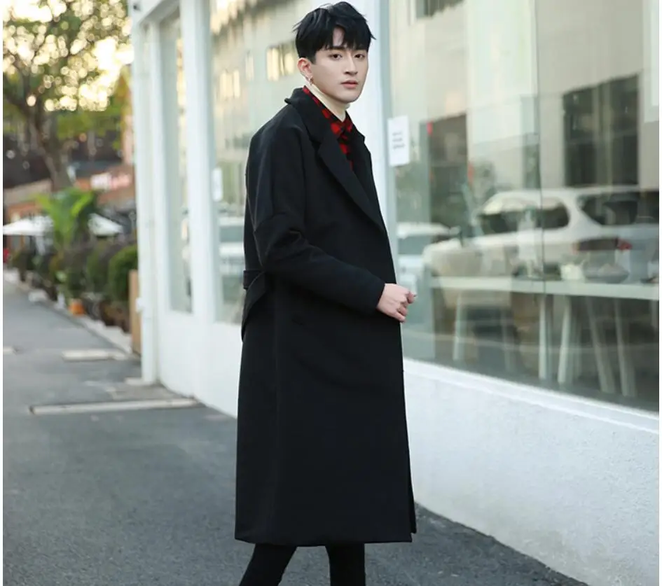 

Section M-4xl Long Windbreaker Korean Version 2021 New British Wind Coat Spring And Autumn Men's Woolen Coats