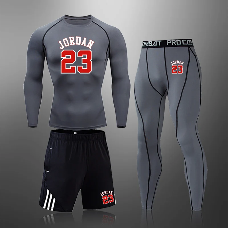 

2021 New Men's Sportswear Brand Clothes Running Tights Gym Jogging Quick-Drying Training Suit Compression Bottom Sports Suit