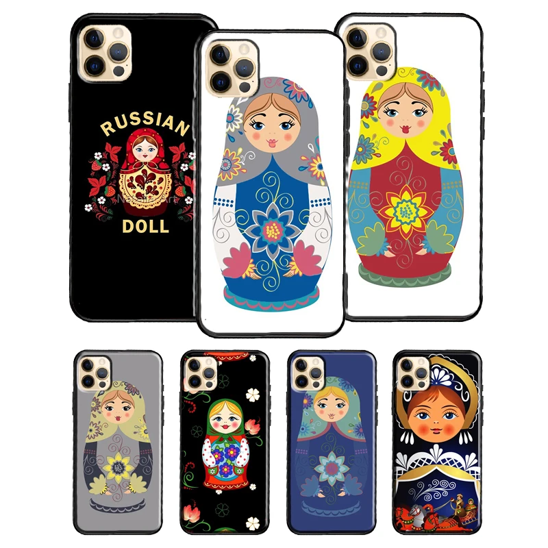 Чехол для телефона с русской гнездовой куклой iPhone 11 13 Pro Max 12 Mini X XR XS 6S 7 8 Plus SE 2020