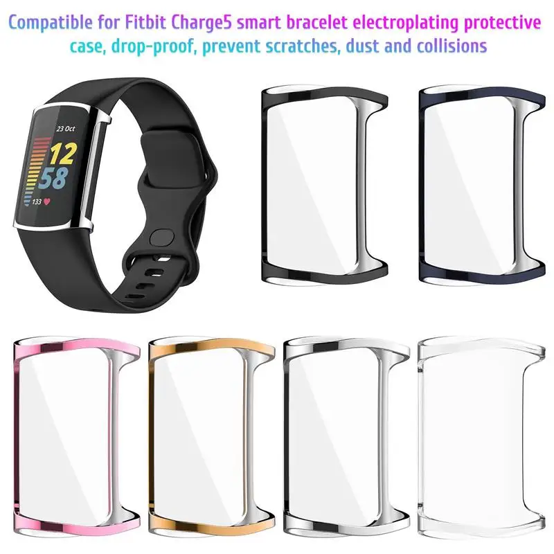 

Smartwatch Protective Case For Fitbit Charge5 Smart Bracelet Electroplating Case Prevent Scratches Cover Smart Accessories