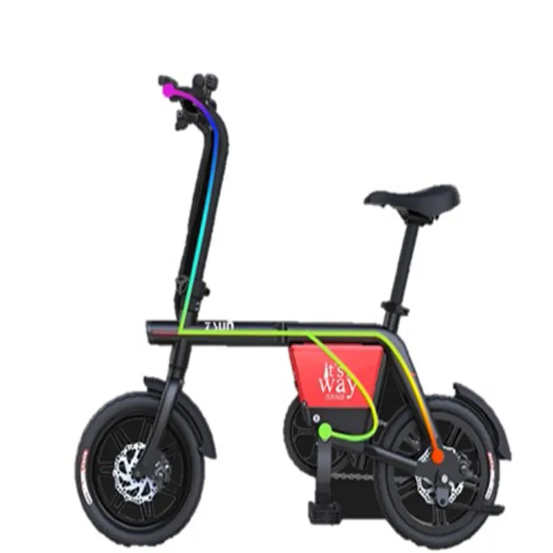 

Folding Electric Bicycle Adult 12 Inch 21 Speed 48V Lithium Battery 240W Power Battery Car Mini Generation Pedal Electric Car