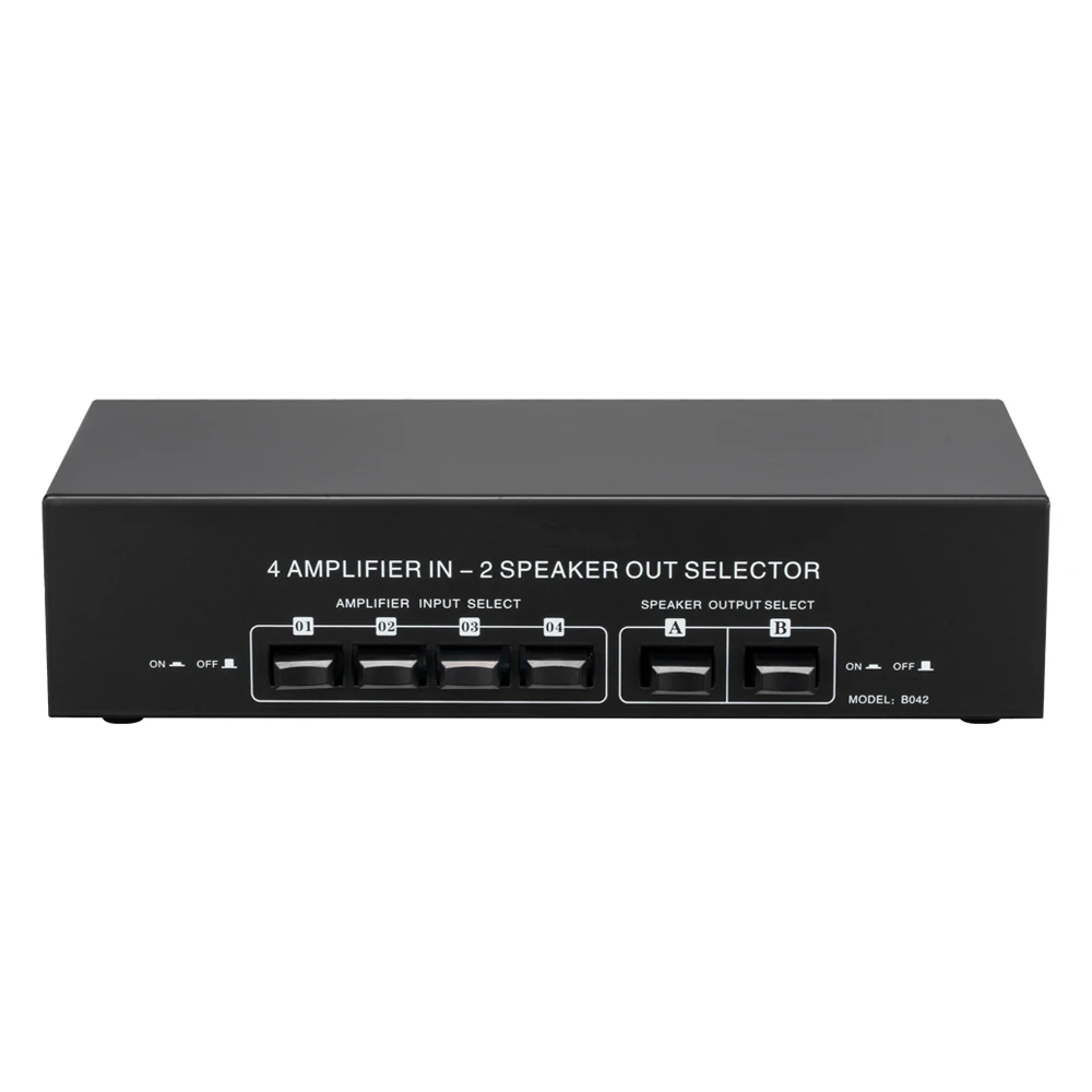 

4 in 2 Out Passive Power Amplifier Speaker Selection Switcher Speaker Switch Splitter Comparator