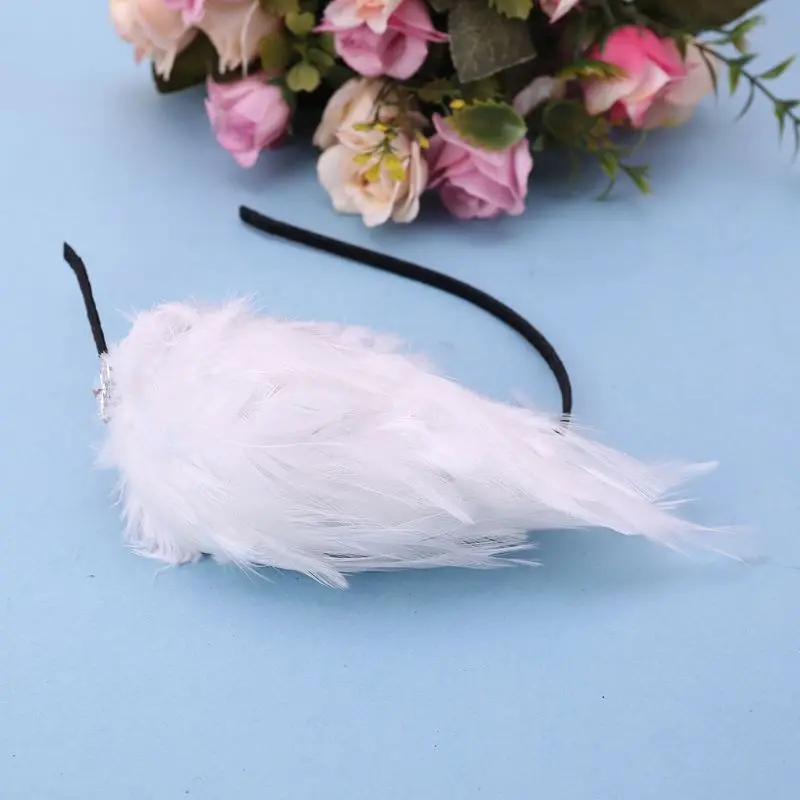 

Ladies Girls Ballet Dance Performance Fascinators Hat Swan Fluffy Feather Metal Headband Glitter Rhinestone Masquerade Hair Hoop
