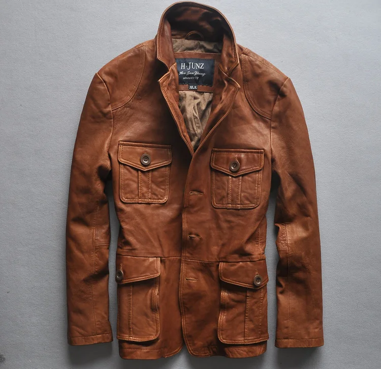 Итальянский приталенный винтажный пиджак с четырьмя карманами