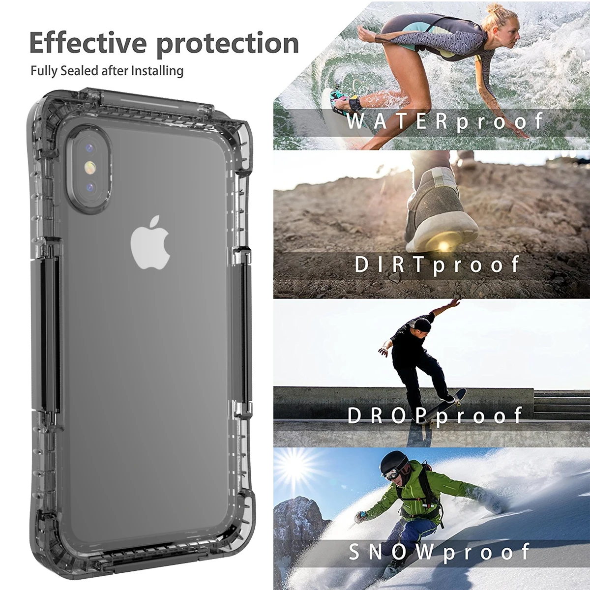 Для iPhone X/XS Max/XS IP68 водонепроницаемый противоударный жесткий чехол для телефона