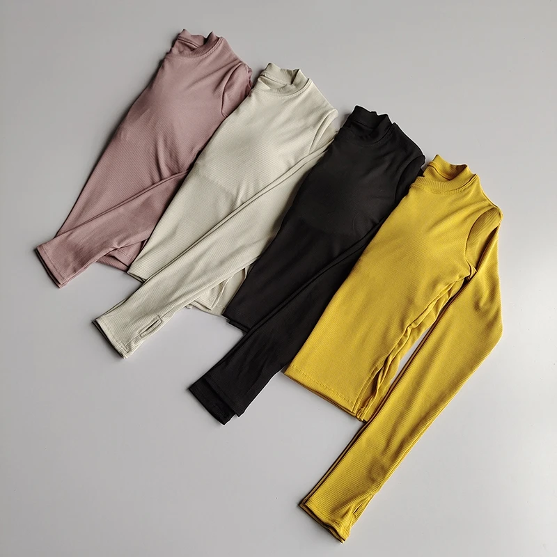 Yoga Shirts Long Sleeve Seamless Women Fitness Crop Top Workout Tops Running T-shirts Blouse Bra Gym Clothing Sportswear