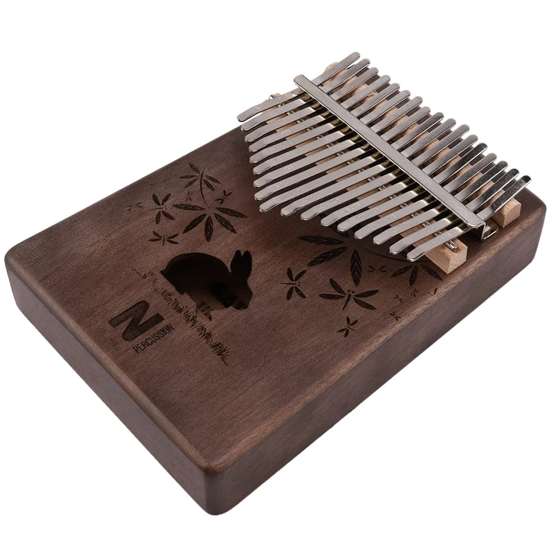

17 Keys Kalimba Rabbit Thumb Piano Mahogany Wood Finger Piano Musical Instrument with Tuner Hammer Storage Box