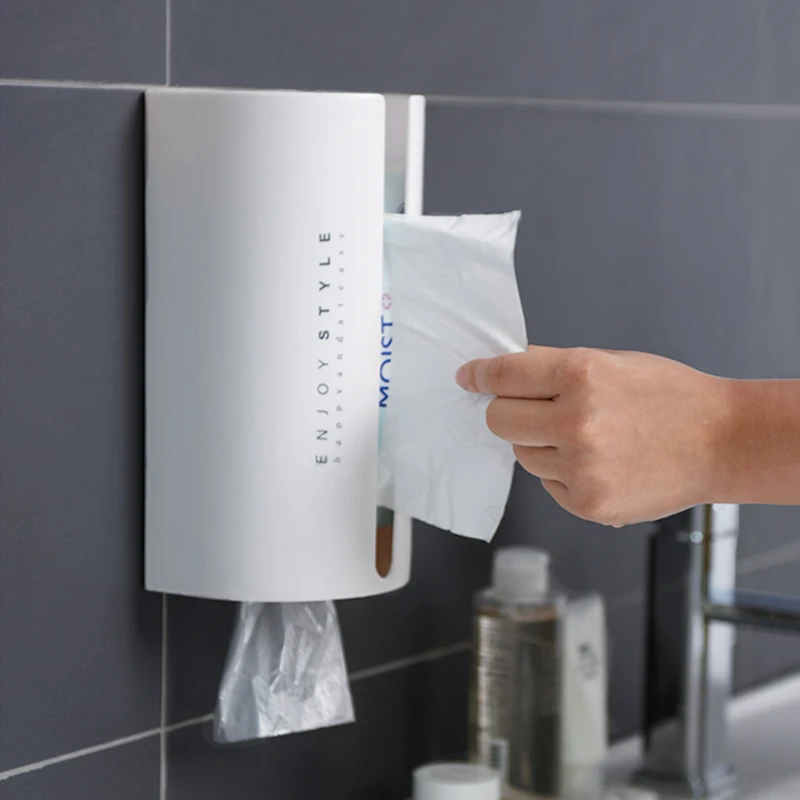 Кухонная коробка для Салфеток Настенный Держатель рулона бумаги мешок мусора