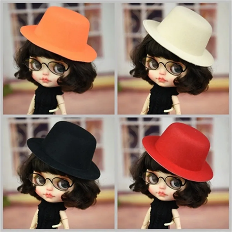 

Two specifications bowler BJD Doll hat Blyth doll fashion hat 13CM and 10CM Fit For Barbie Blyth doll DIY accessories