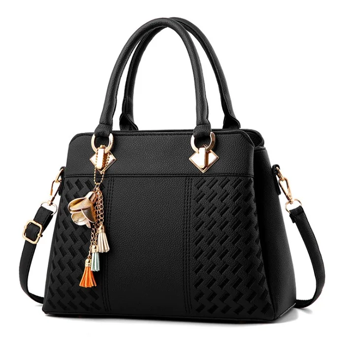 Black Handbags Новые роскошные сумки, женские сумки, дизайнерские сумки для женщин, женские сумки через плечо, дизайнерские сумки, высокое качество, сумка для покупок - Цвет: Black Handbags