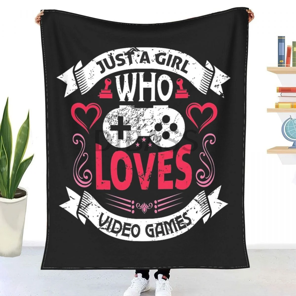 

Just A Girl Who Loves Video Games Throw Blanket 3D Printed Flannel Throw Blankets