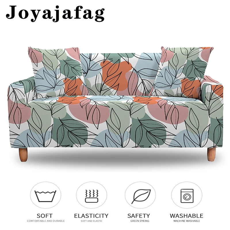 

1/2/3/4 Seater Elastic Sofa Covers Geometric Leaves Washable Couch Cover For Living Room All-cover L Shape Slipcovers Drop Ship