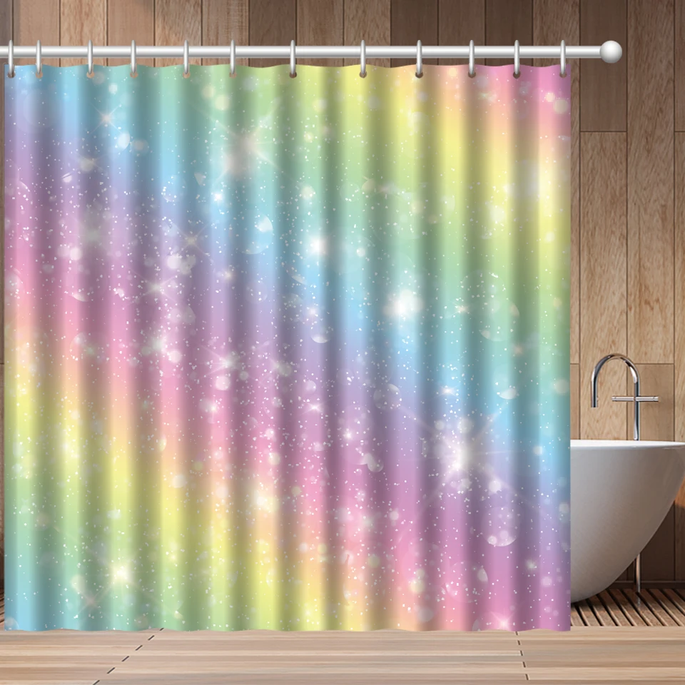 Занавеска для ванной с 3d принтом радуги водонепроницаемая моющаяся шторка душа