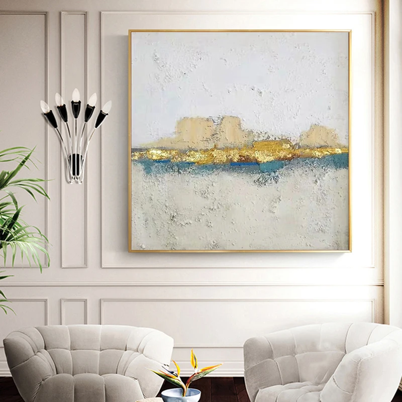 Handmade Painting Northern European-Style Restaurant Decorative Hong Kong Style Abstract Modern Minimalist Triple Hangi | Дом и сад