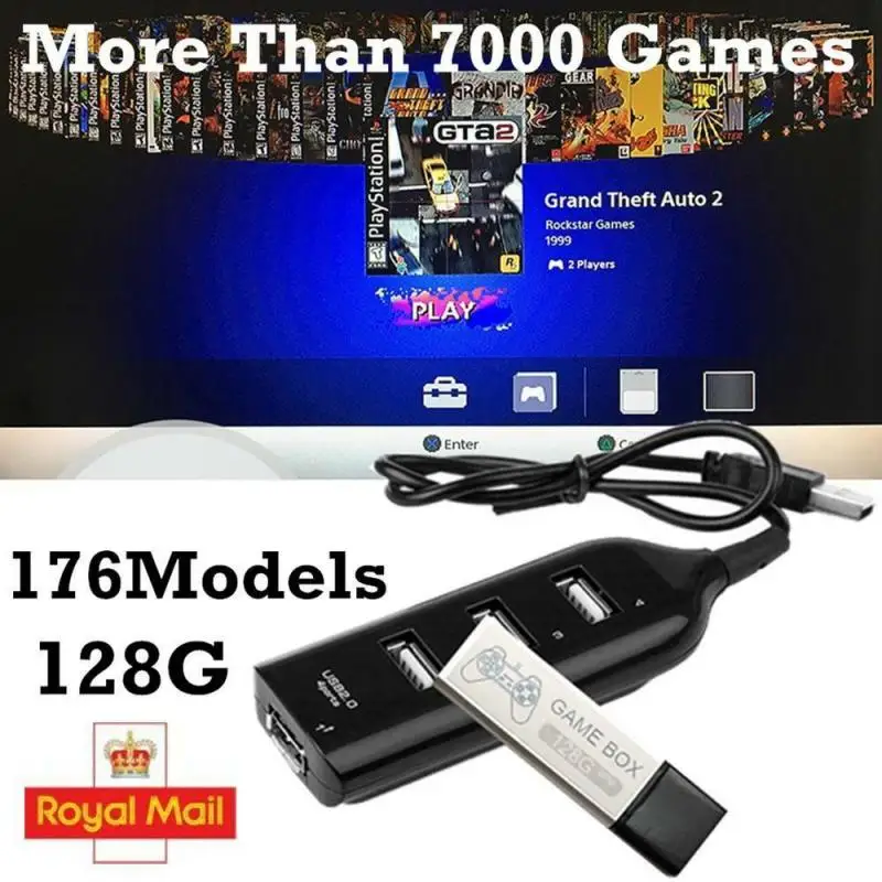Профессиональная Мода многофункциональный 128G PS1 MINI True Blue Mini Crackhead пакет для Playstation