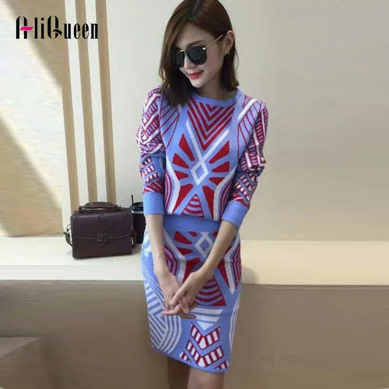 Женский трикотажный комплект из 2 предметов повседневный свитер с