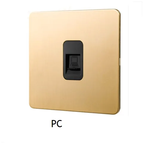 PC 86 мм Твердый матовый латунный настенный нажимной выключатель латунная ручка Ретро винтажный телефон вентилятор Интернет ТВ винт - Цвет: PC