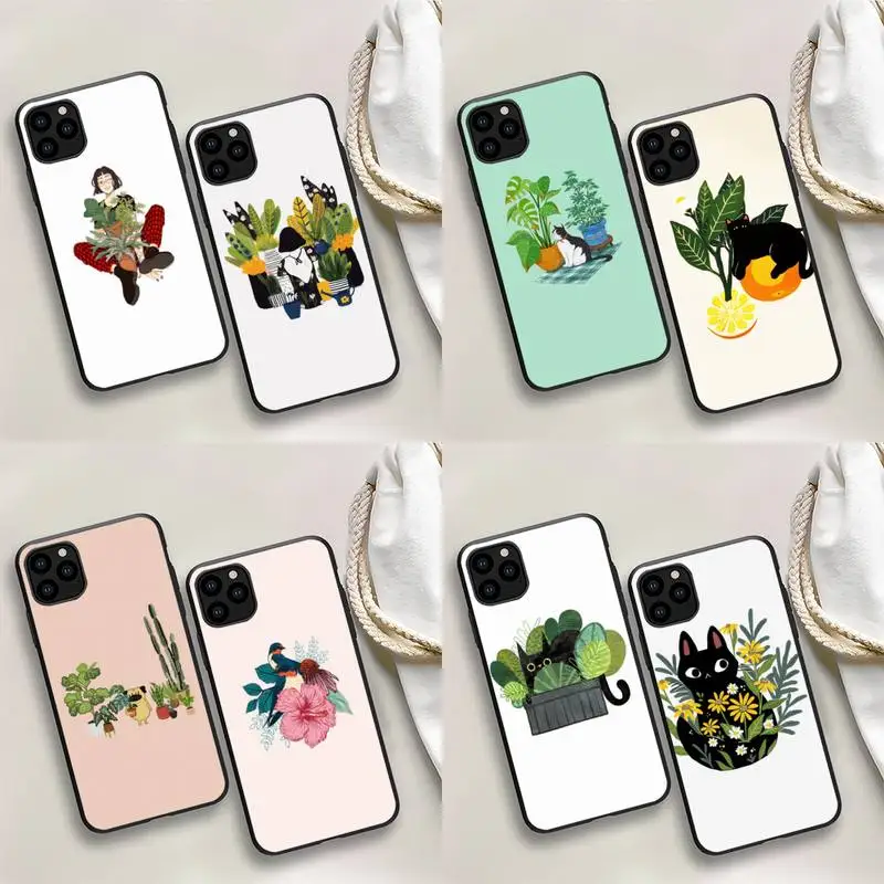 

Animal Plant Art Phone Case For iPhone 13 12 mini 11 Pro max 8 7 6S Plus X XS 5S SE 2020 XR Capa