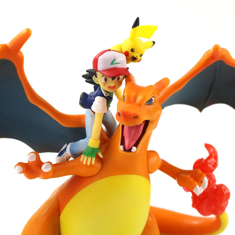 

17cm Anime Ash Ketchum Mega Charizard PVC Action Figure Toys Cartoon Animal Collection Model Dolls
