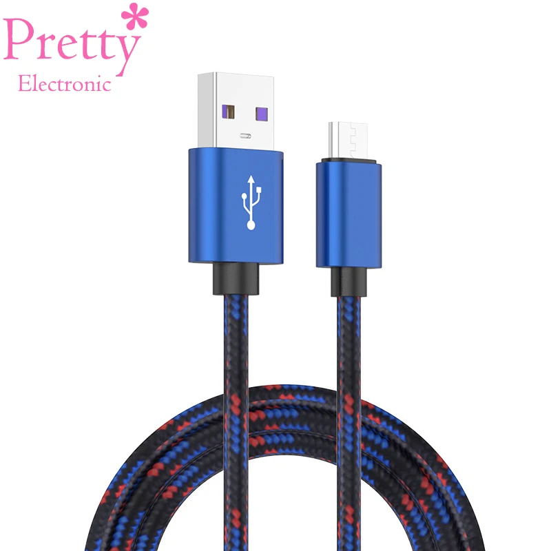 Usb-кабель для мобильного телефона, микро сменный IOS type-c, синий цвет, 5А, быстрая зарядка, линия передачи данных, нейлоновый материал