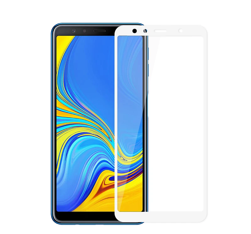 White Полное покрытие A7 закаленное стекло для samsung Galaxy A7 A750 Защитная пленка для экрана стекло для samsung A7 A7 - Цвет: White