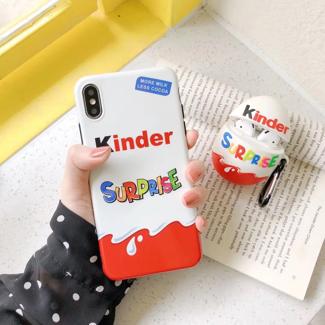 

Hot fun egg kinder joy glossy Case For iPhone 11 Pro X XR XS Max 7 8 6 Plus Chocolate surprise Box Soft silicon Phone Cover Capa