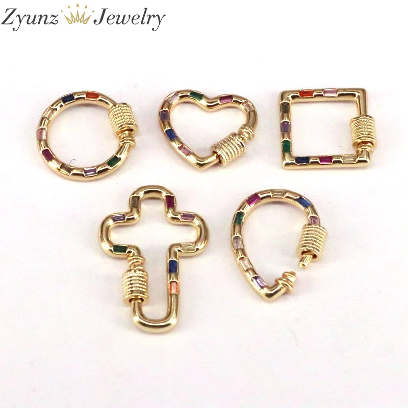 

10PCS, New DIY Jewelry Making Supplies Luxury Colorful Zircon Spiral Clasps Pendants Accessories For Making Fashion Jewelry