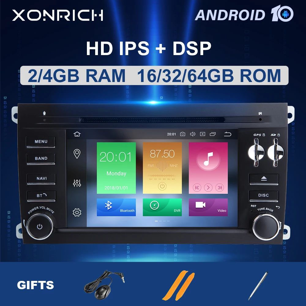 Автомагнитола 2 Din с Android 10 мультимедийный проигрыватель для Porsche Cayenne GTS 2003 2010 GPS